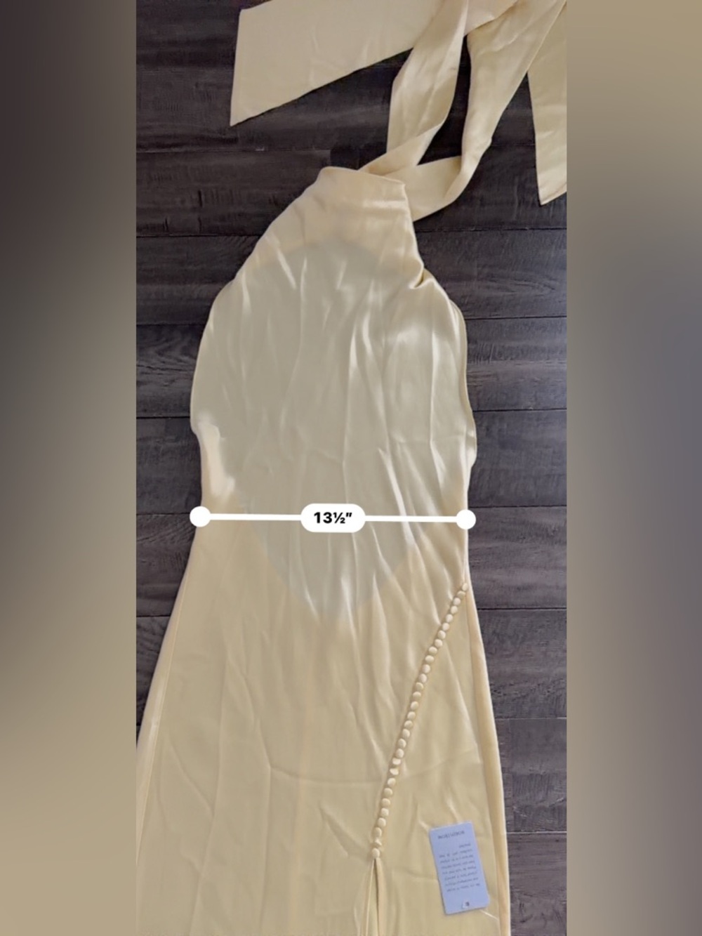 SAU LEE Penelope High-Neck Open-Back Satin Maxi Dress Yellow Halter Sz 6 595$ - Picture 13 of 16